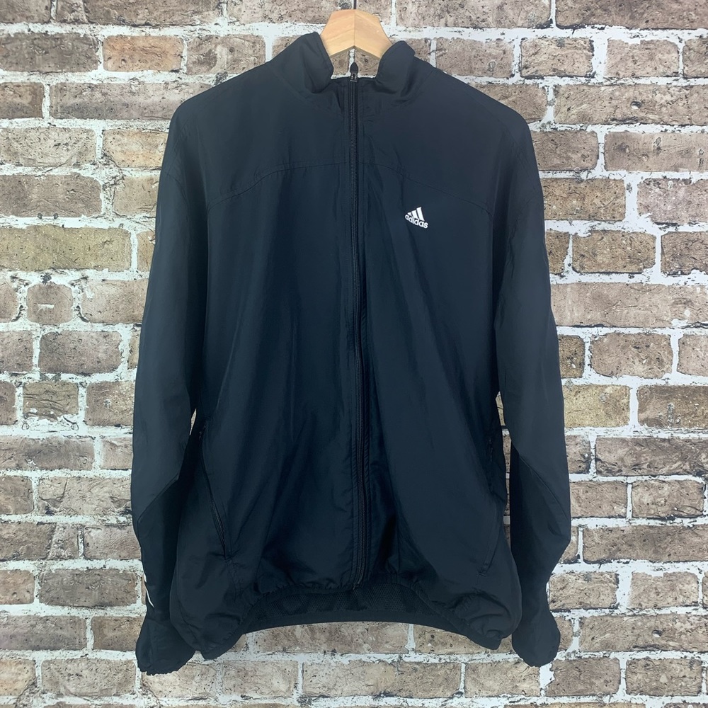 Adidas Mens Jacket Windbreaker Full Zip Black